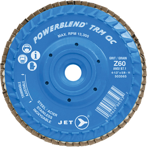 Disque &agrave; feuillets PowerBlend TRM QC ajustable, 5" x 5/8"-11, Type 27, Grain Z60, Alumine de zirconium Dufferin Supply