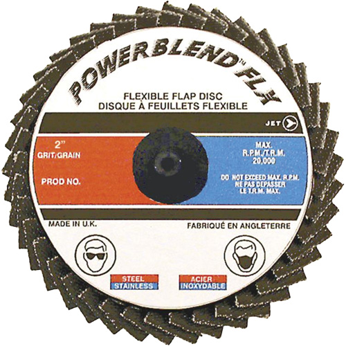 Flexible Roll-On Flap Discs - Steel/Stainless Steel/Aluminum Application, 3" x Type R, Z80 Grit, Zirconia Alumina Dufferin Supply