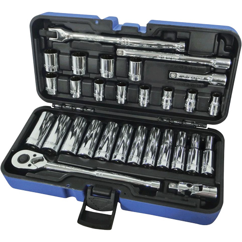 Jeux Rochets & douilles &agrave; 12 pans combin&eacute;s, 30 Mcx, Prise de 3/8", Profond Dufferin Supply