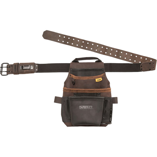 Tool Pouch & Belt, Multiple Tool Holder, Leather, 12 Pockets Dufferin Supply