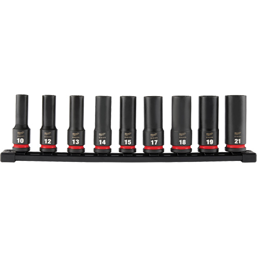 Shockwave Impact Duty Metric 6 Point Socket Set, 9 Pcs, Impact, 1/2" Drive Size, Deep Dufferin Supply