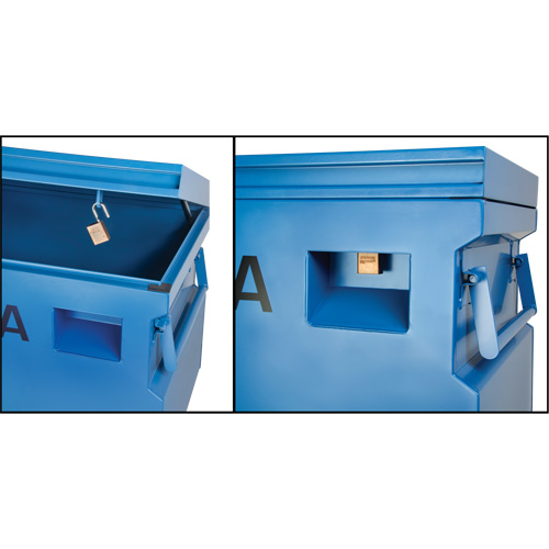 Coffre &agrave; outils de chantier, 60" x 24" x 27-1/2", Acier, Bleu Dufferin Supply