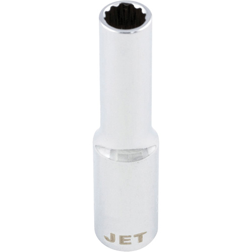 Chrome Socket, 8 mm, 1/4" Drive, 12 Points, Deep Dufferin Supply