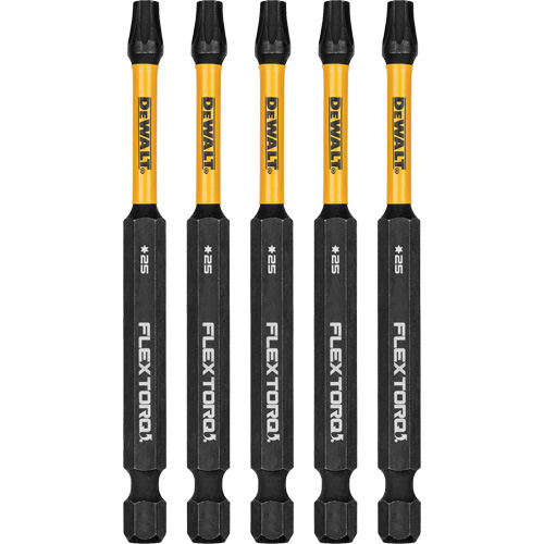 5-Piece FLEXTORQ&reg; Impact Screwdriving Bits, Torx, T-25, 1/4" Drive Dufferin Supply