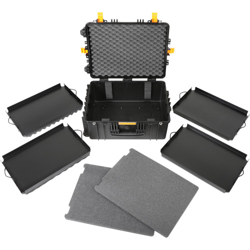 Heavy-Duty Portable Rolling Tool Case, 18-3/5" W x 24-3/5" D x 11-1/2" H, Black Dufferin Supply