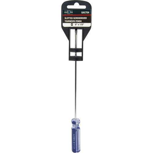 Tournevis &agrave; fente bleu transparent avec bandes, Tige de 1/8", Ronde, Prise en Plastique Dufferin Supply
