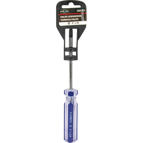 Blue Transparent Striped Philips Screwdriver, #2, Plastic Handle Dufferin Supply