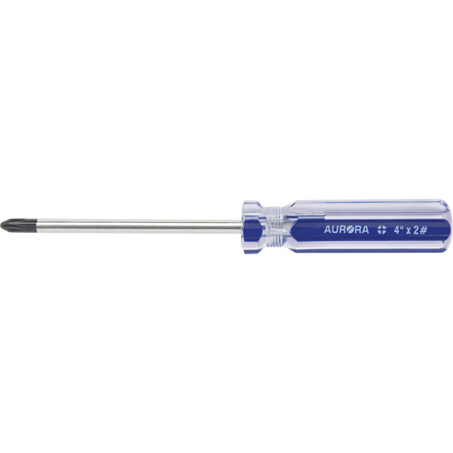 Blue Transparent Striped Philips Screwdriver, #2, Plastic Handle Dufferin Supply