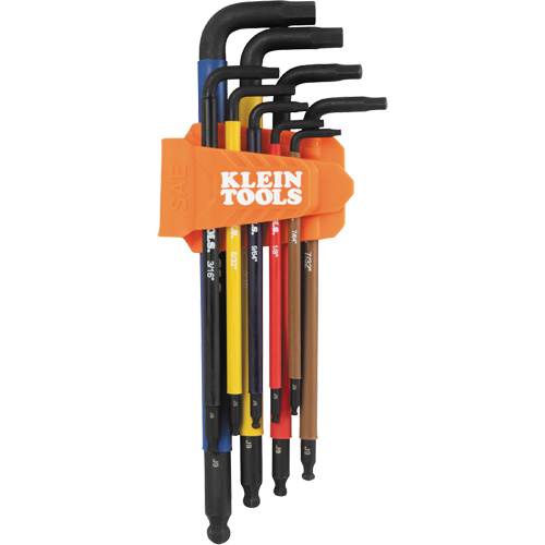 Colour-Coded Extra-Long L Style Hex Key Caddy Set, 9 Pcs., Imperial Dufferin Supply