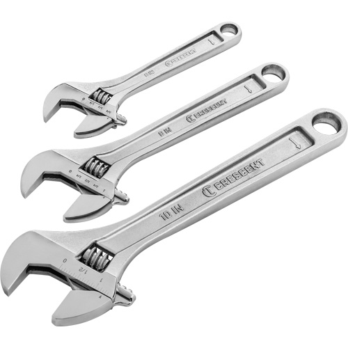 Wrench Set, Adjustable, 3 Pieces, Imperial and Metric Dufferin Supply