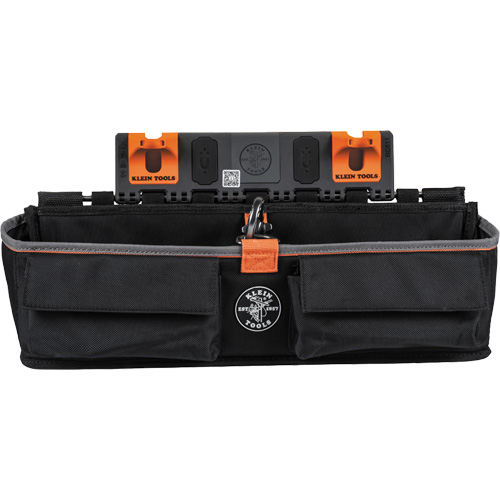 Bucket Work CentreS-Hook Large Pouch Module, Nylon, 3 Pockets, Black/Orange Dufferin Supply