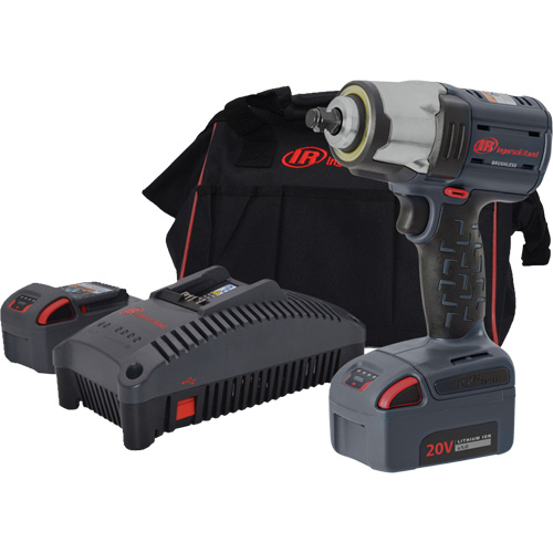 Compact High Torque Cordless Impact Wrench Kit, 20 V, 3/8" Socket Dufferin Supply