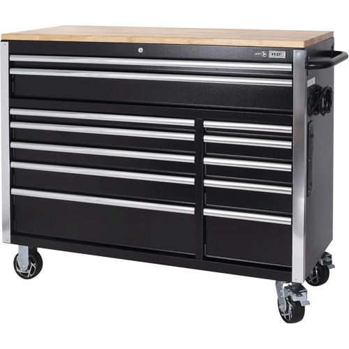 HDRC5212 HD Series Roller Cabinet, 12 Drawers, 51-1/4" W x 21" D x 40-3/10" H, Black Dufferin Supply