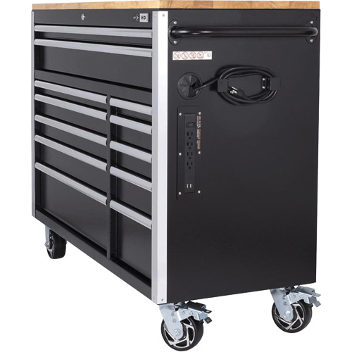 HDRC5212 HD Series Roller Cabinet, 12 Drawers, 51-1/4" W x 21" D x 40-3/10" H, Black Dufferin Supply
