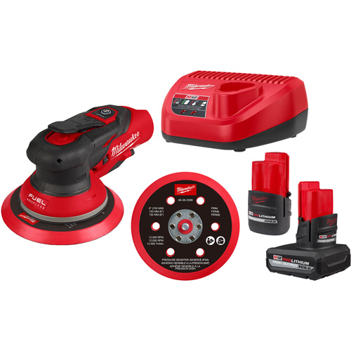 M12 FUEL 6" Random Orbital Sander Kit, 6" Sand Paper, 12 V Dufferin Supply