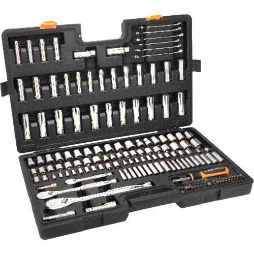 1/4", 3/8”, & 1/2" Drive 90T SAE/MM Mechanics Hand Tool Set Dufferin Supply