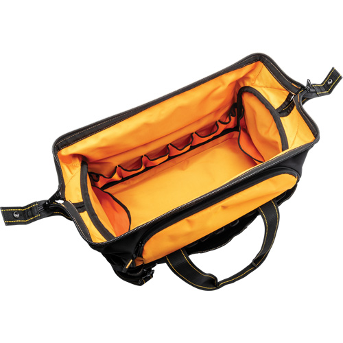 Sac &agrave; outils de 20" pour les professionnels, Nylon, 33 pochettes, Noir/Orange Dufferin Supply