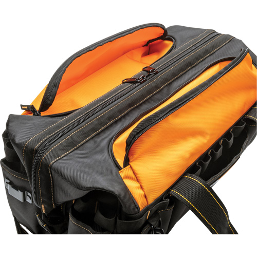 Sac &agrave; outils de 20" pour les professionnels, Nylon, 33 pochettes, Noir/Orange Dufferin Supply