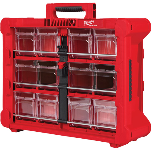 Organisateur PACKOUT &agrave; bac inclinable, 15-1/5" x 19-7/10" x 6-7/10", Noir/Rouge Dufferin Supply