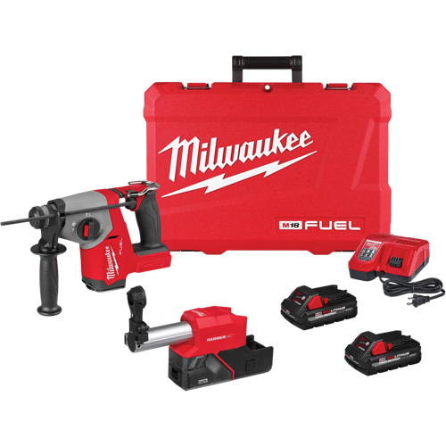 FUEL SDS Plus Rotary Hammer with Dust Extractor Kit, 18 V, 5/8", 1400 RPM Dufferin Supply