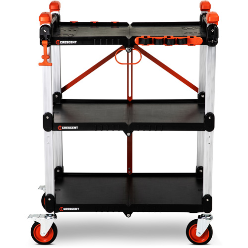 Chariot de chantier pliable &agrave; 3 &eacute;tag&egrave;res SITERUNNER, 30-3/5" lo x 20" la x 42-1/2" h, Noir Dufferin Supply