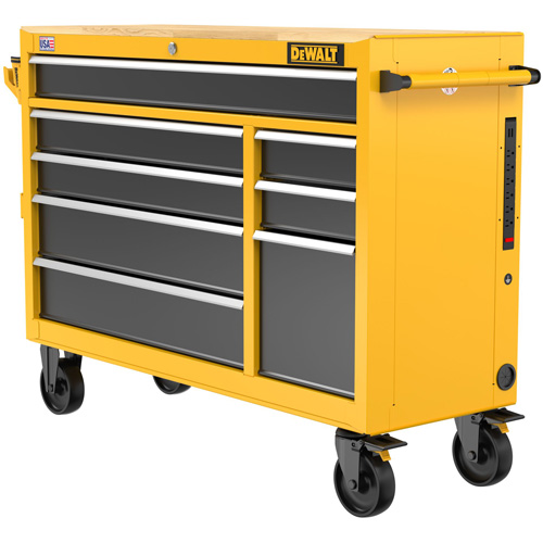 Heavy-Duty Mobile Workstation, 8 Drawers, 52" W x Yellow Dufferin Supply