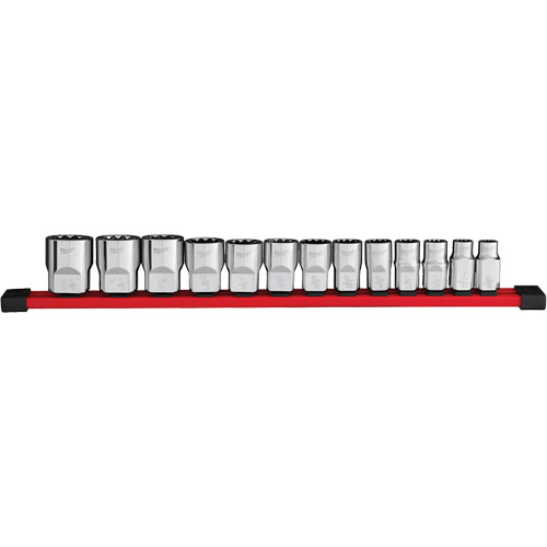 12-Point SAE Socket Set, 13 Pcs, 1/2" Drive Size Dufferin Supply
