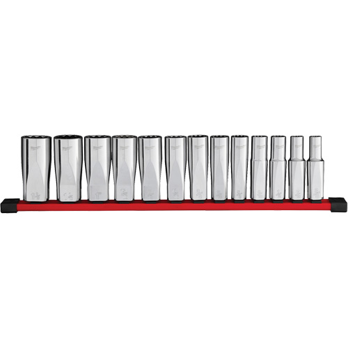 12-Point Deep Well SAE Socket Set, 13 Pcs, 1/2" Drive Size, Deep Dufferin Supply