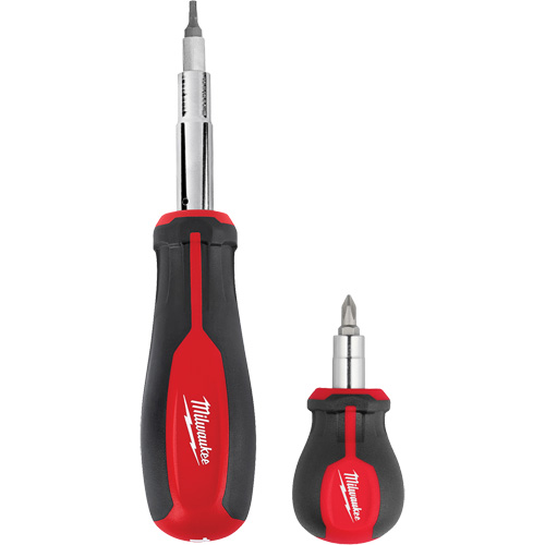 11-in-1 Multi-Bit Screwdriver & 6-in-1 Stubby Multi-Bit Screwdriver Set, 3"/9-4/5" L, Cushion Grip Handle Dufferin Supply