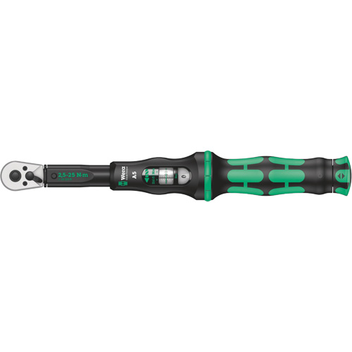 Click-Torque A 5 Torque Wrench with Reversible Ratchet, Click, 1/4" Square Drive, 2.5 - 25 Nm Dufferin Supply