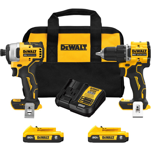 Ensemble de tournevis &agrave; chocs & tournevis/perceuse compact et sans balai ATOMIC, Lithium-ion, 20 V Dufferin Supply