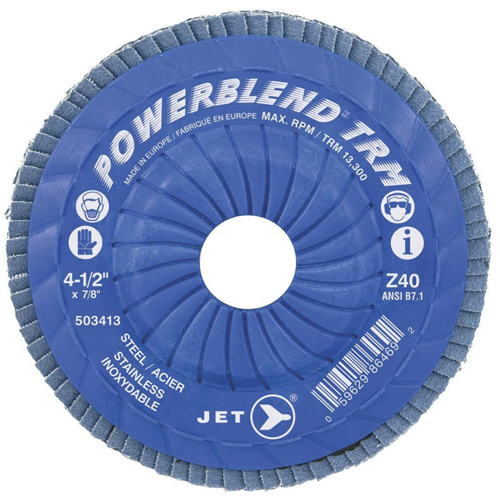 Disque &agrave; lamelles ajustables POWERBLEND TRM , 4-1/2" x 7/8", Type 29, Grain Z60, Alumine de zirconium Dufferin Supply