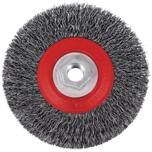 Brosse m&eacute;tallique &agrave; fils torsad&eacute;s &agrave; haut rendement 5C14T, 5" dia., Fils 0,014", Arbre 5/8"-11NC Dufferin Supply