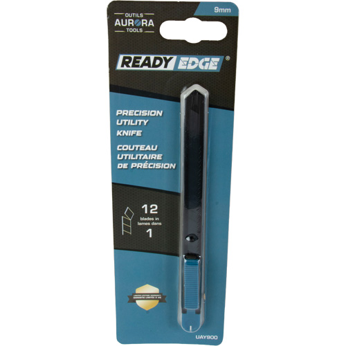 Couteau d'usage g&eacute;n&eacute;ral de 9 mm , Acier inoxydable, Prise en Plastique Dufferin Supply