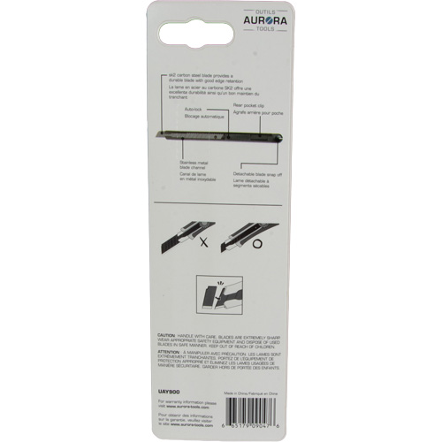 Couteau d'usage g&eacute;n&eacute;ral de 9 mm , Acier inoxydable, Prise en Plastique Dufferin Supply