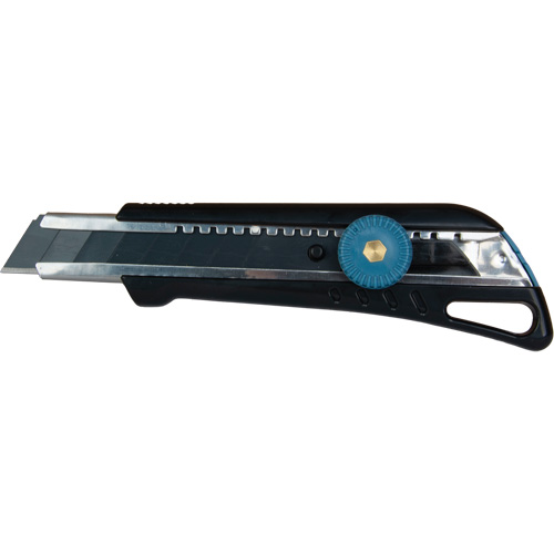 Couteau professionnel de 18 mm avec verrouillage &agrave; cliquet, Acier inoxydable, Robuste, Prise en Plastique Dufferin Supply