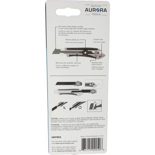 Couteau professionnel de 18 mm, Acier inoxydable, Robuste, Prise en Caoutchouc Dufferin Supply