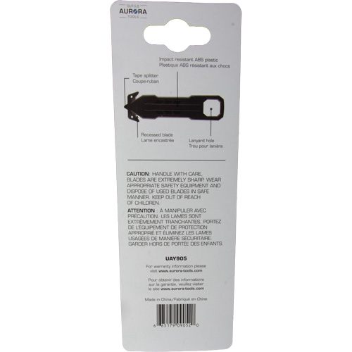 Couteau de s&eacute;curit&eacute; jetable , Acier inoxydable, Prise en Plastique Dufferin Supply