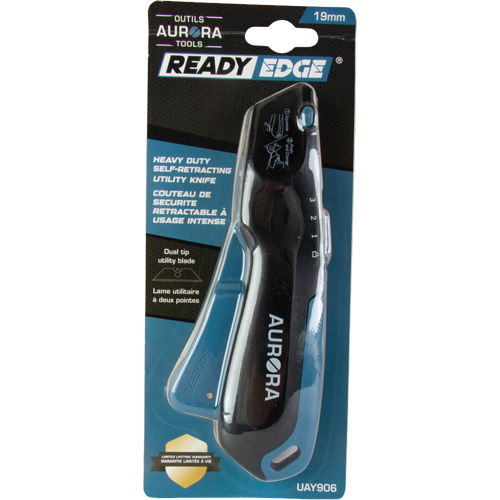 Couteau de s&eacute;curit&eacute; r&eacute;tractable , Acier inoxydable, Robuste, Prise en Plastique/Aluminium Dufferin Supply