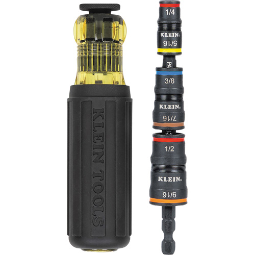 Jeu de douilles &agrave; chocs r&eacute;versibles 7 en 1 avec poign&eacute;e, Prise 1/2"/5/16"/1/4"/7/16"/9/16"/3/8', 7 mr Dufferin Supply