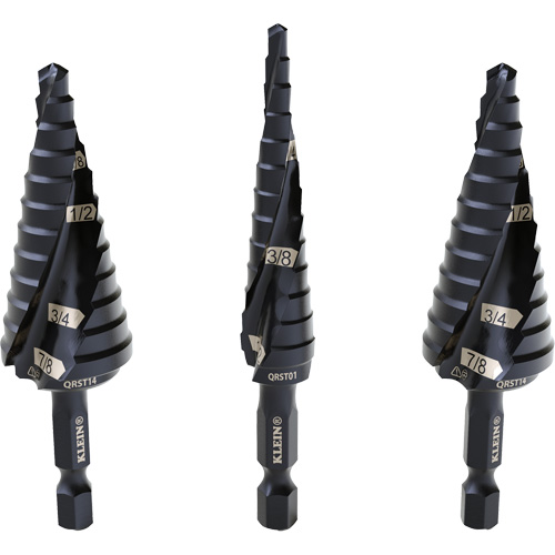 Step Drill Bit Set, 3 Pieces, High Speed Steel Dufferin Supply