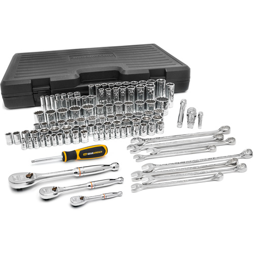 Jeu d'outils pour m&eacute;caniciens &agrave; 6 et 12 pans standards et profonds de 1/4", 3/8" et 1/2" SAE/m&eacute;triques Dufferin Supply