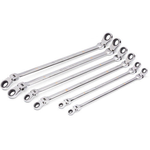 90-Tooth 12 Point Metric GearBox Double Ratcheting Wrench Set, Flex Head, 6 Pieces, Metric Dufferin Supply
