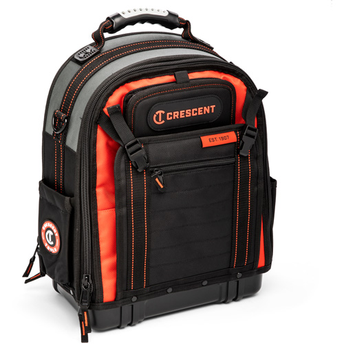 Tradesman Backpack, 18" L x 10" W, Black/Grey/Orange, Polyester Dufferin Supply