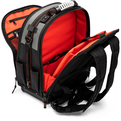 Tradesman Backpack, 18" L x 10" W, Black/Grey/Orange, Polyester Dufferin Supply