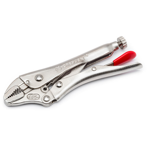 Locking Pliers with Wire Cutter, 7" Length, Curved Jaw Dufferin Supply