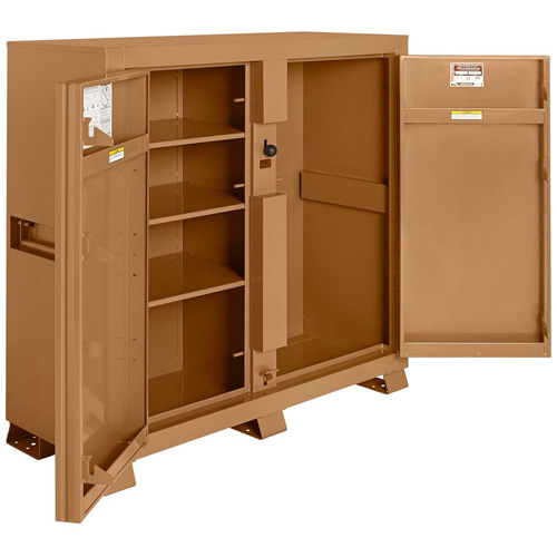 Model 111 Jobsite Cabinet with Padlock, Steel, 47.5 Cubic Feet, Tan Dufferin Supply
