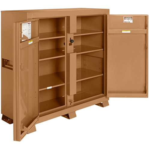 Model 109 Jobsite Cabinet with Padlock, Steel, 47.5 Cubic Feet, Tan Dufferin Supply