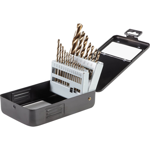 Gold Oxide Drill Bit Set, 21 Pieces, High Speed Steel Dufferin Supply