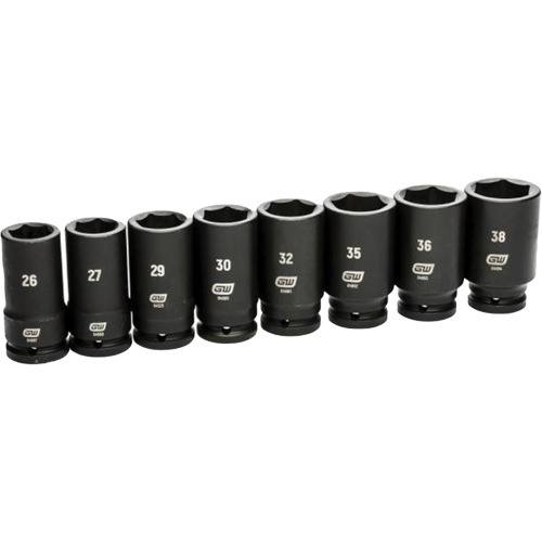 6 Point SAE Socket Set, 8 Pcs, Impact, 3/4" Drive Size, Deep Dufferin Supply